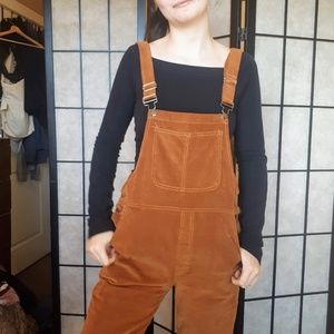 Brown corduroy overalls